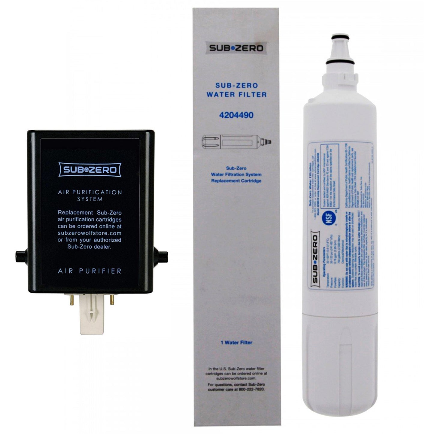 Sub-Zero Air Cartridge 7042798 and 4204490 Water Filter Pack